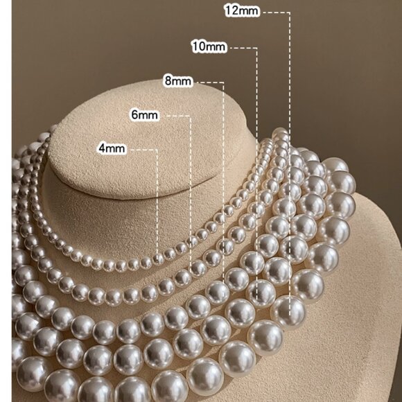 Jewelry - Timeless Classic Single Strand Pearl Necklace with Magnetic Clasp 12mm